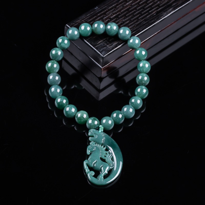 Jewelry & Watches Ltd - Pulsera de Jadeíta Natural Azul Agua