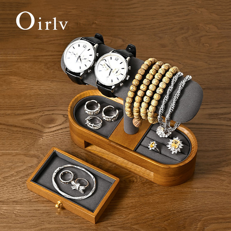 Jewelry Box Watches Bracelets - Oirlv-estante organizador de relojes de madera