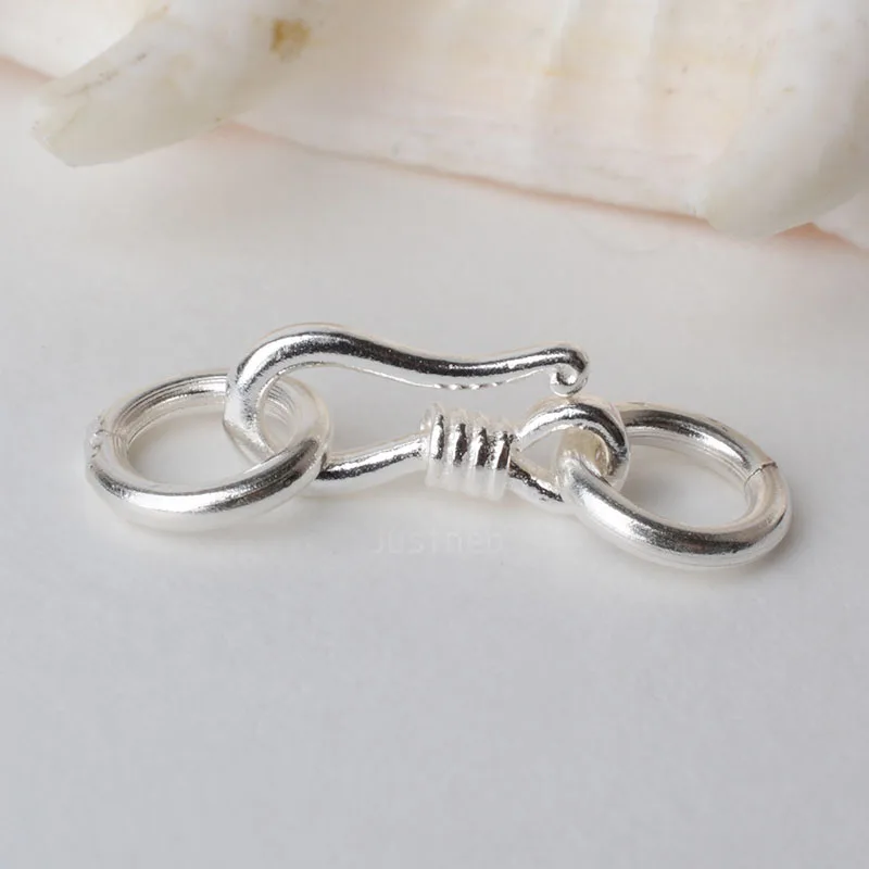 Sterling Silver Ring - Cierre de pez con gancho y