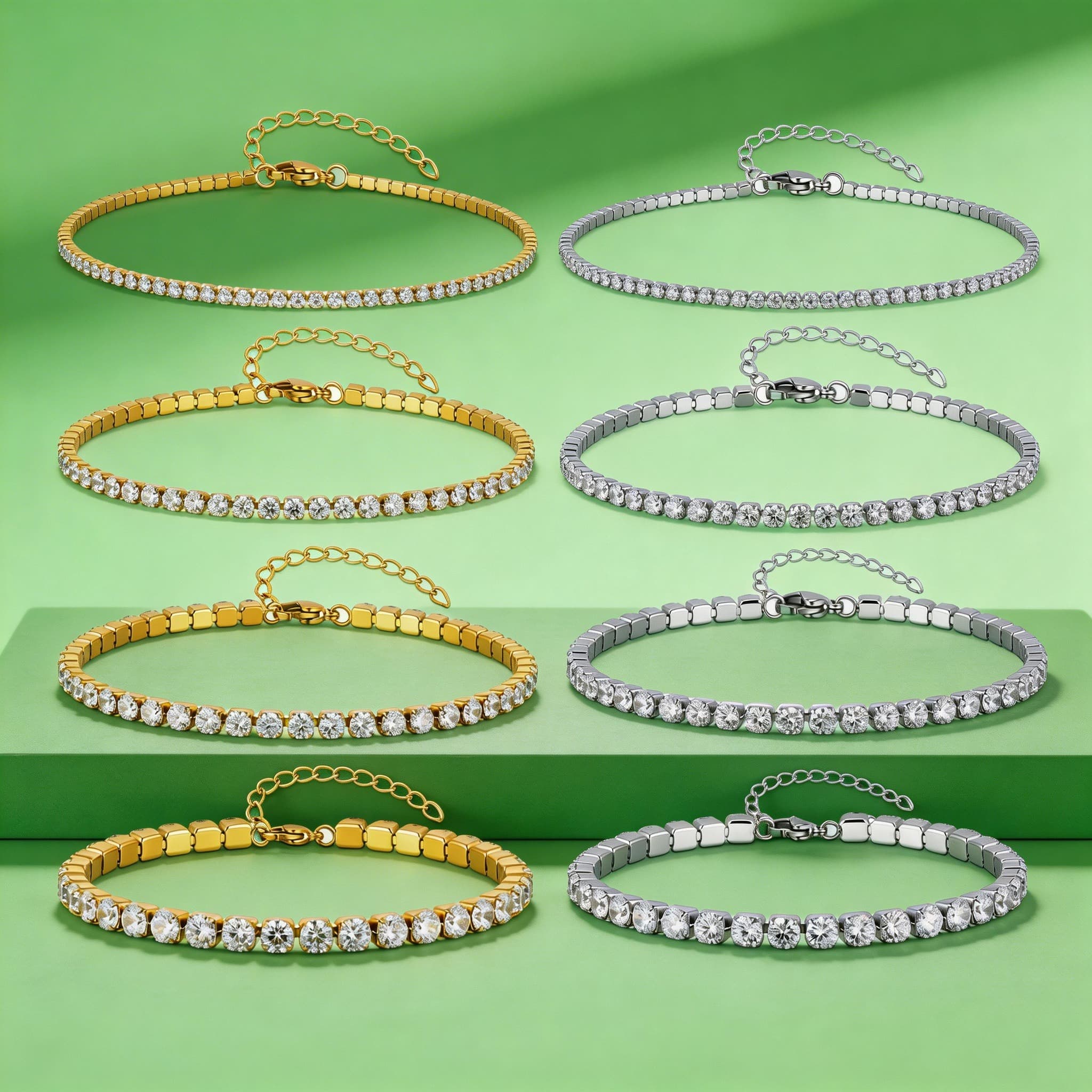 Jc Jewelry & Watches Photos - Tobillera de cadena de circonitas de