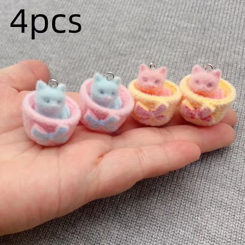 4 colgantes de gato de resina  - Drop Earrings reseña y precio