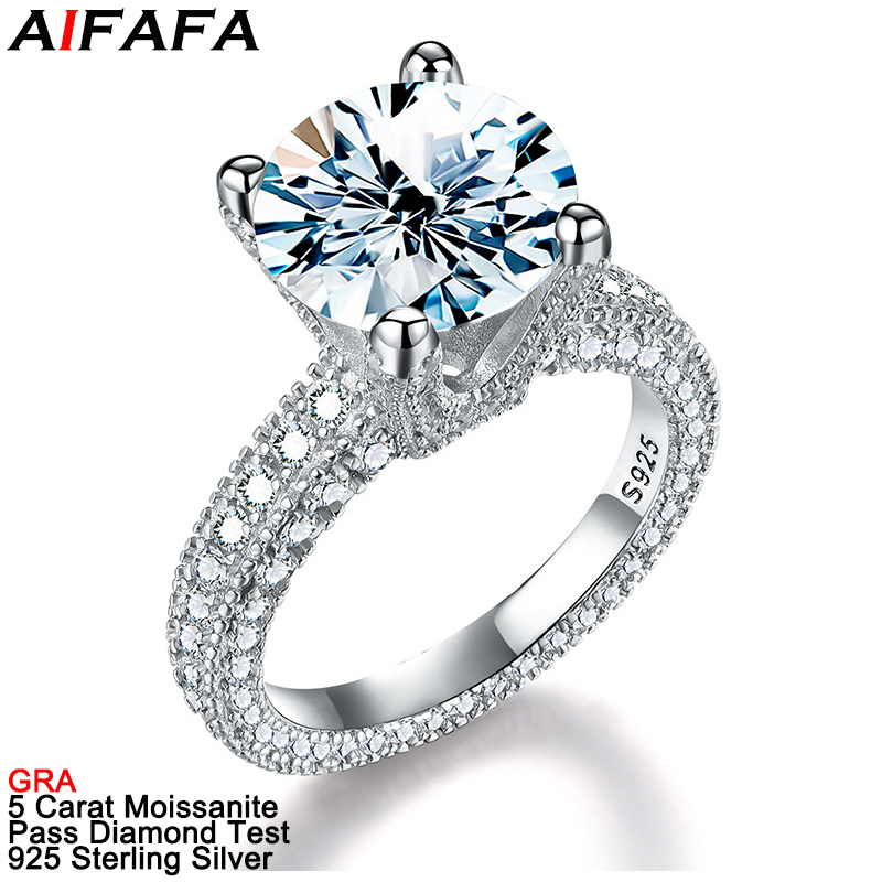 Anillos de diamante de moissan - Sterling Silver Ring reseña y precio