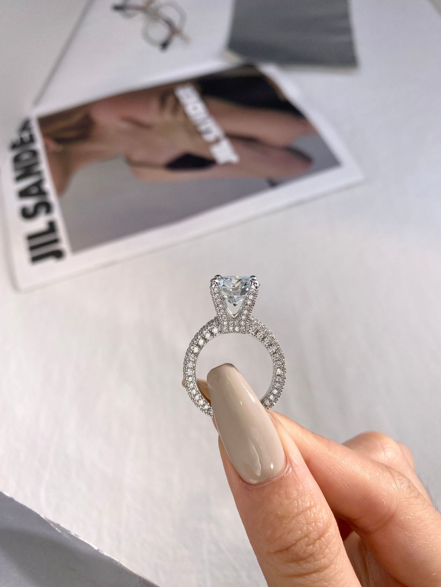 Anillos de diamante de moissan - Sterling Silver Ring reseña y precio