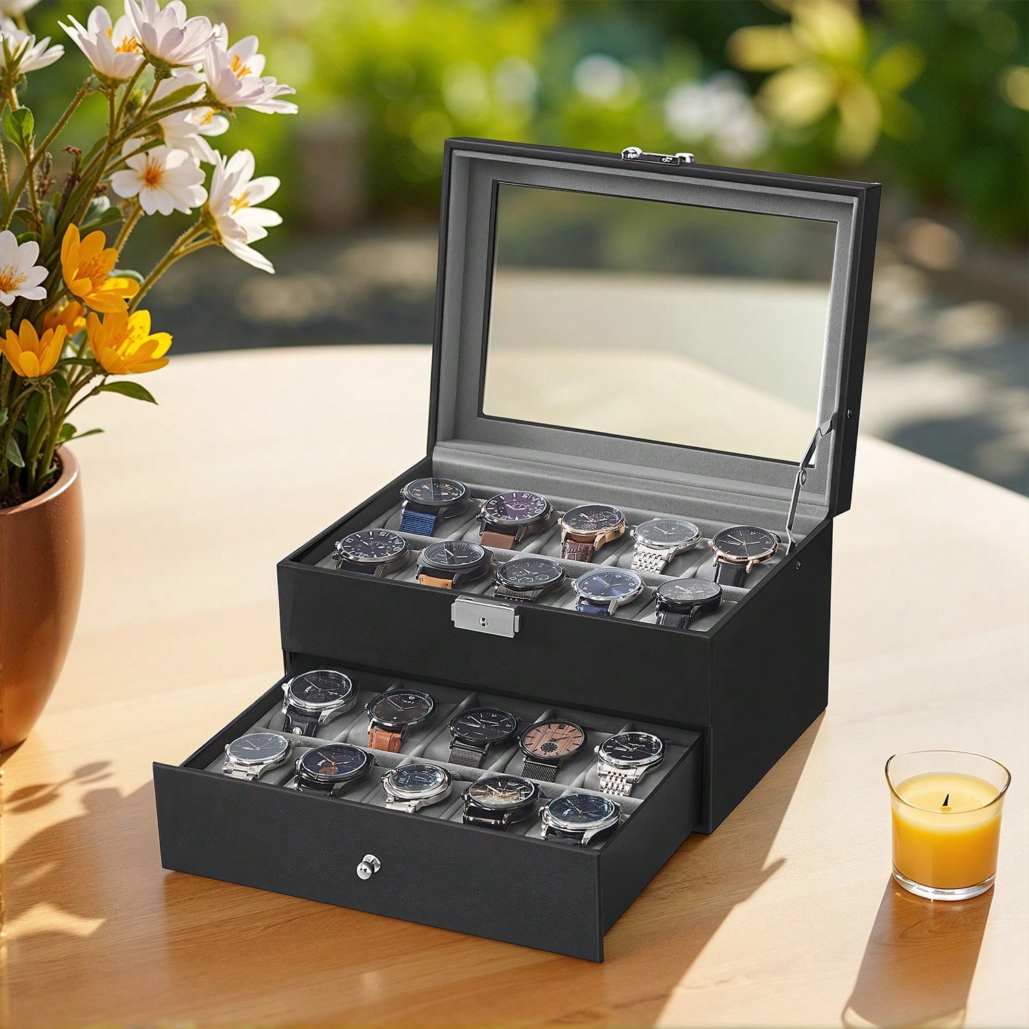 Caja para Relojes de 20 Ranura - Jewelry Box Organizer Watches reseña y precio
