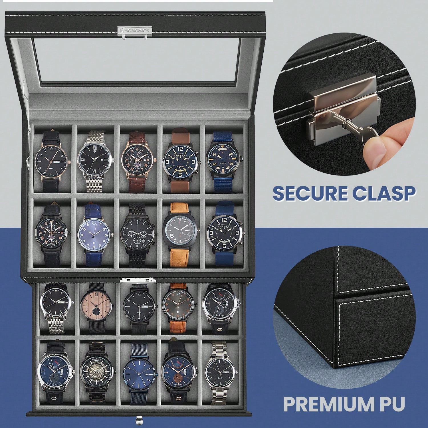 Caja para Relojes de 20 Ranura - Jewelry Box Organizer Watches reseña y precio