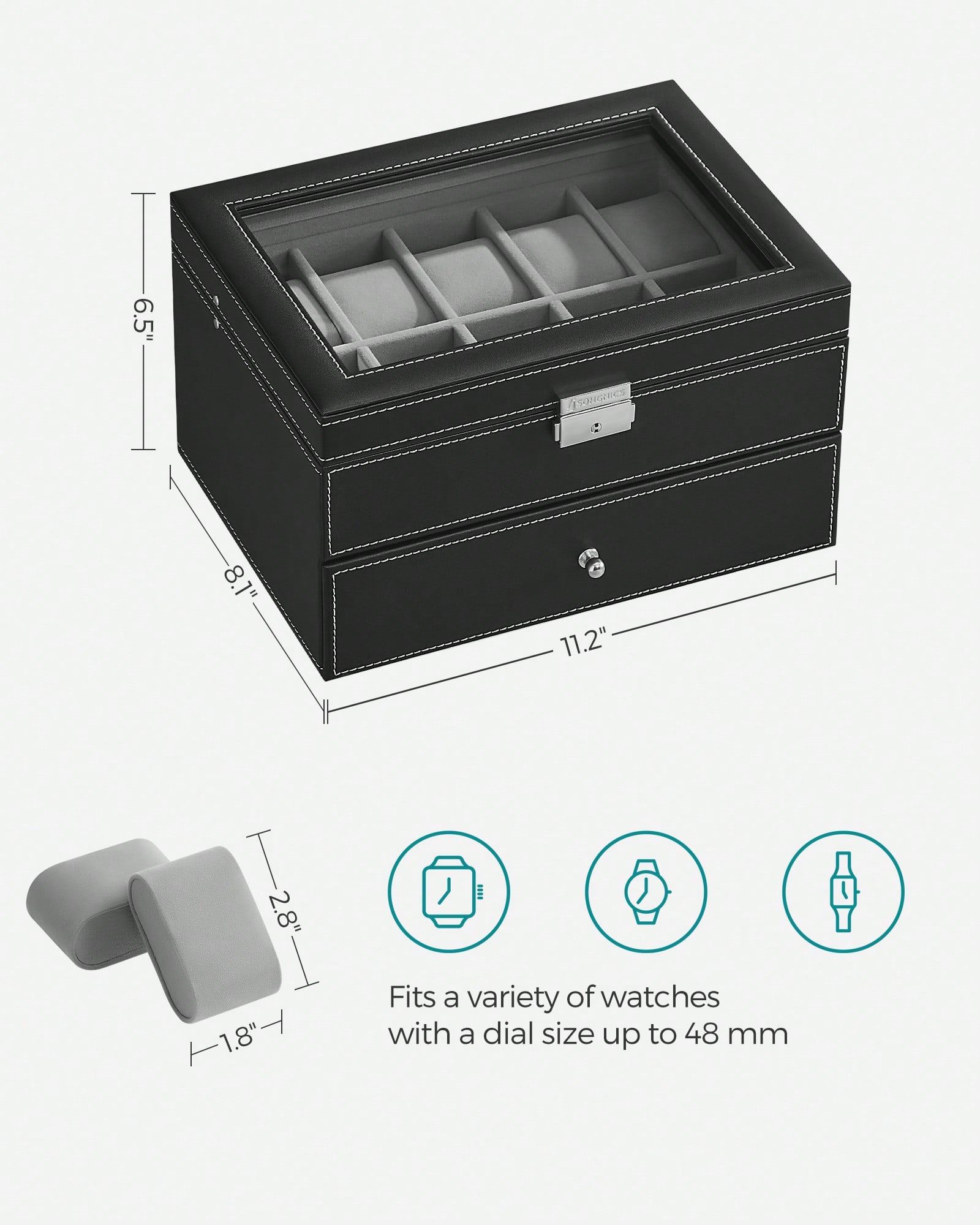 Caja para Relojes de 20 Ranura - Jewelry Box Organizer Watches reseña y precio