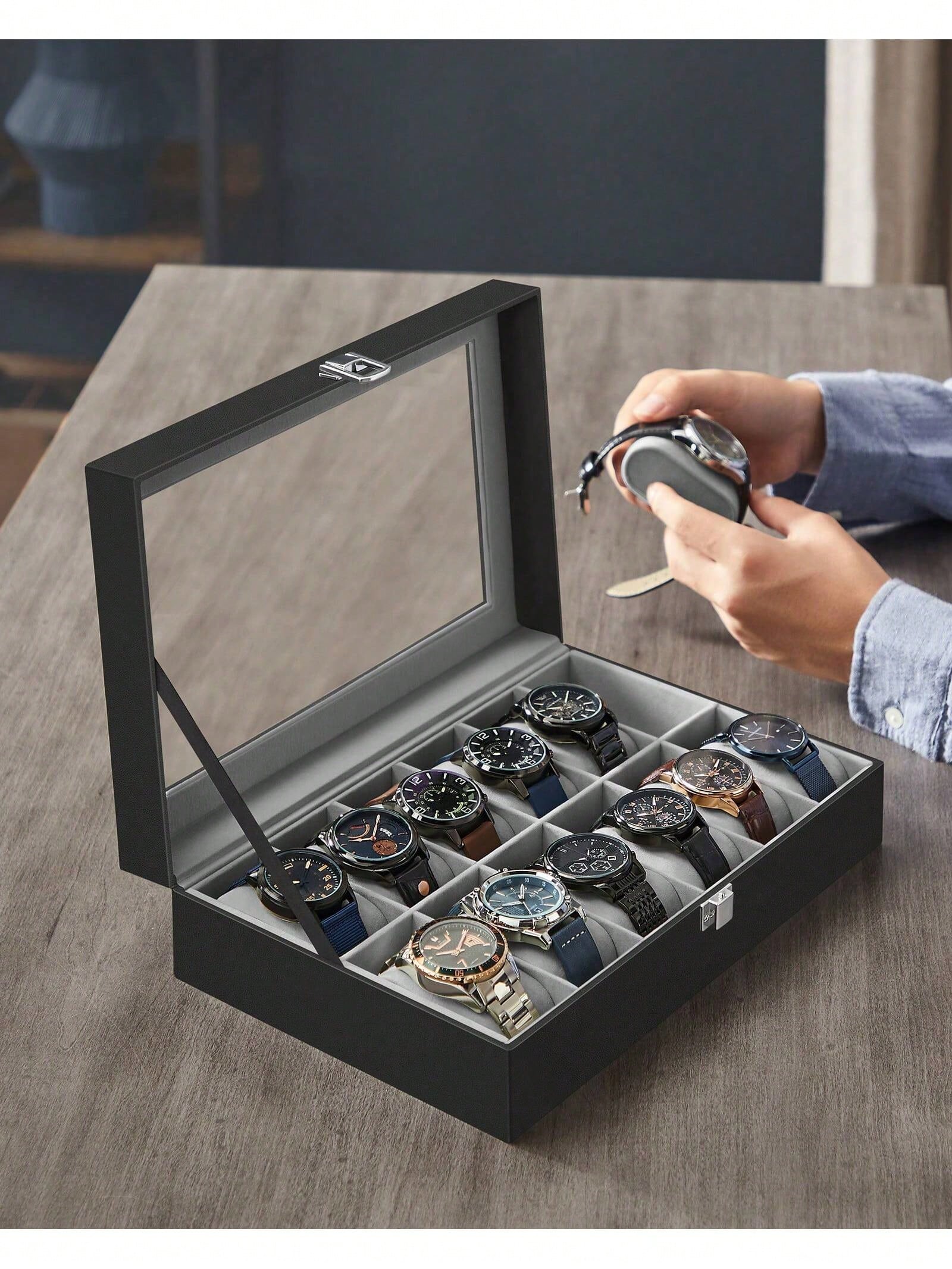 Caja para relojes con cerradur - Jewelry Box Organizer Watches reseña y precio