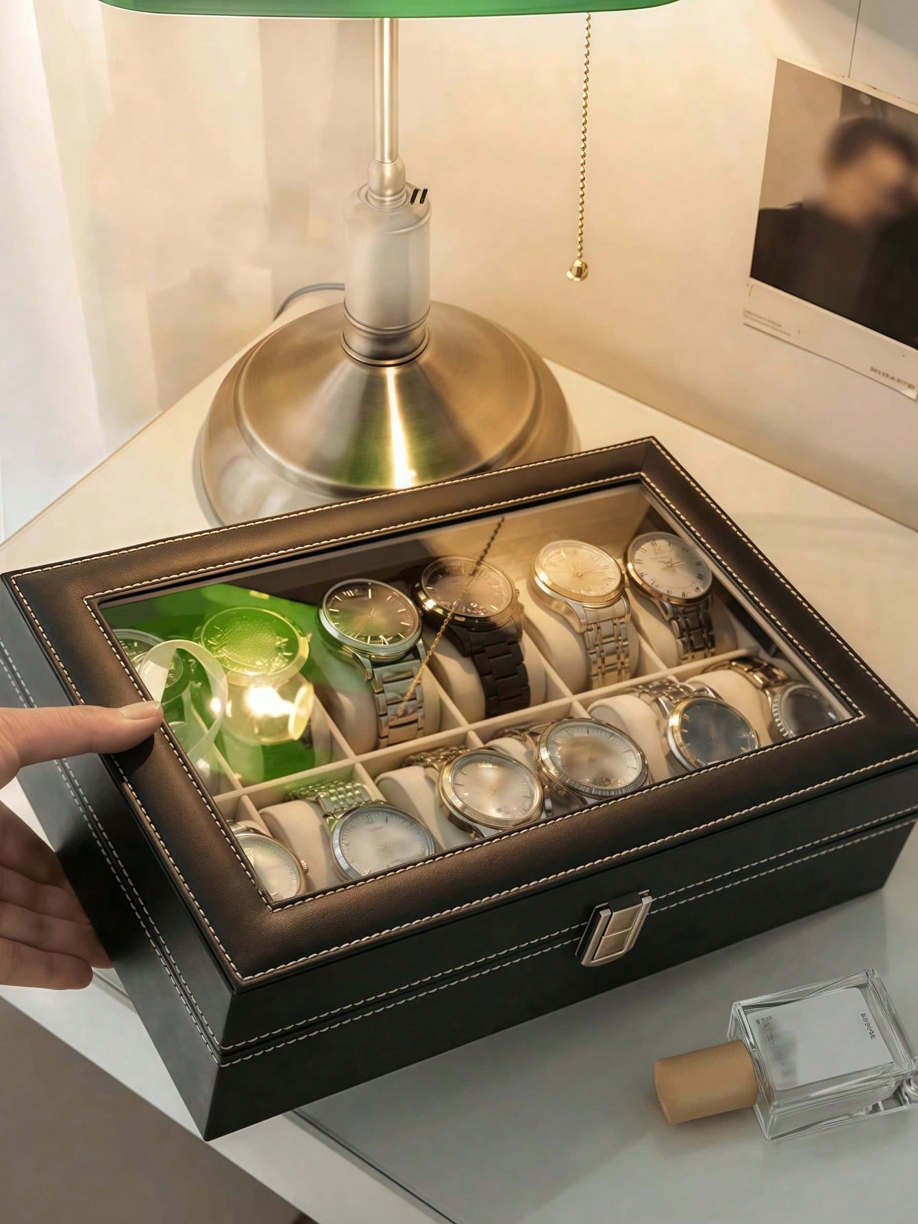 Caja de Relojes de Cuero con C - Jewelry Box Organizer Watches reseña y precio