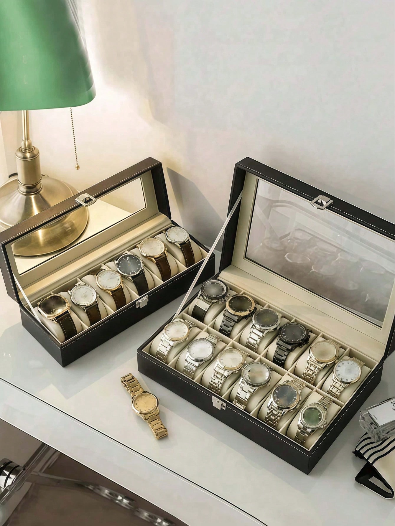 Caja de Relojes de Cuero con C - Jewelry Box Organizer Watches reseña y precio