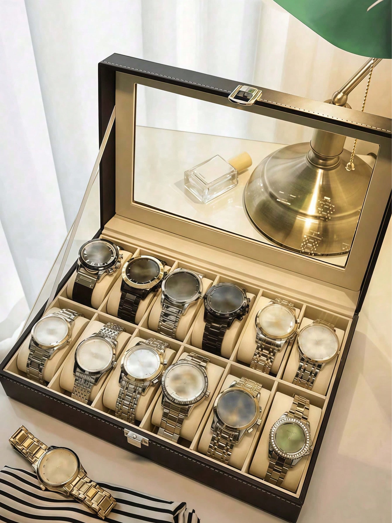 Caja de Relojes de Cuero con C - Jewelry Box Organizer Watches reseña y precio