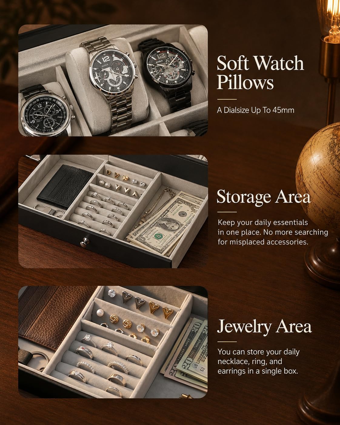 Estuche Organizador de Relojes - Jewelry Box Organizer Watches reseña y precio