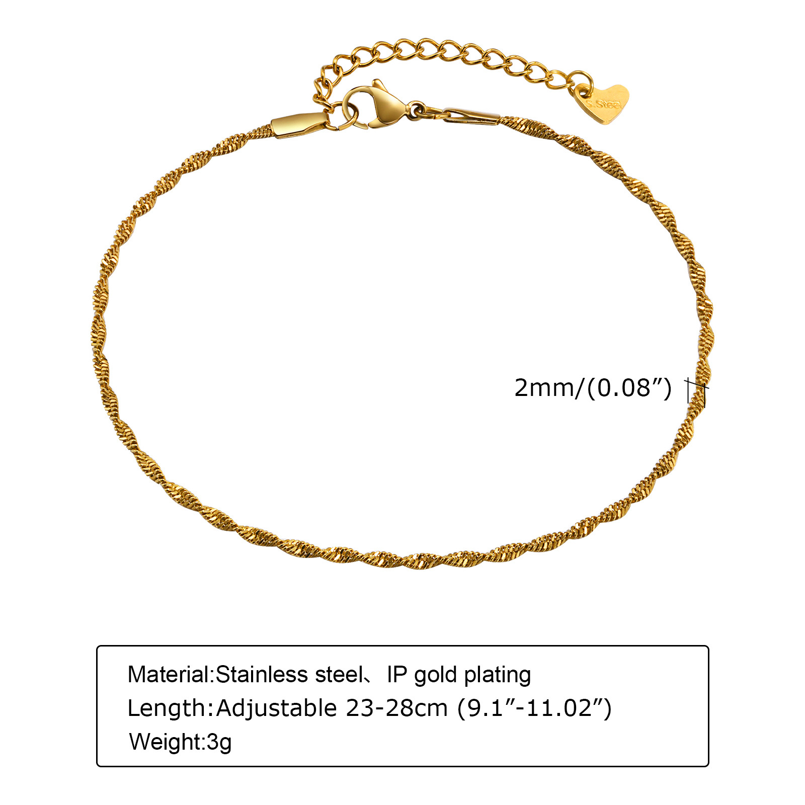 Tobillera impermeable de acero - Jc Jewelry & Watches Photos reseña y precio